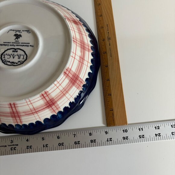 Tracy Porter Stonehouse Farm Collection Scalloped Bowl Painted Hen Chicken 10" - Picture 4 of 5